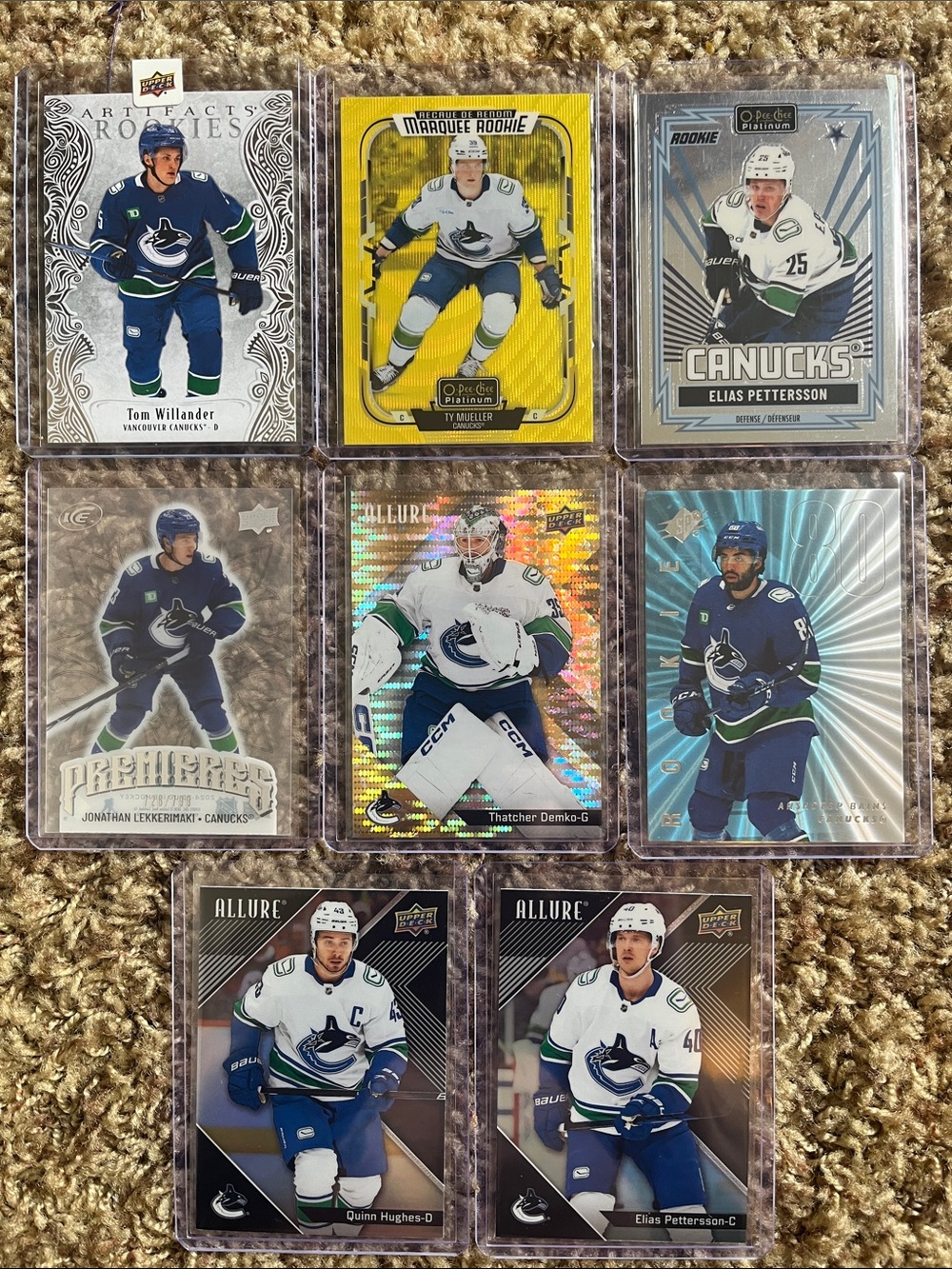 💎  Vancouver Canucks (8) card lot 💎